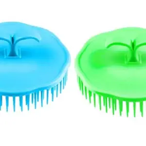 APOEM Round Plastic Hair Washing Combs Hair Massager Shower Brush Hair Washing Tools for Men and Women Multicolor (Pack of 1) (pack of 2)