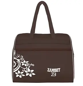 ZAMBET Foldable Waterproof Shoulder Handbag for Luggage Travel Storage Duffle Bag Organizer (Brown)