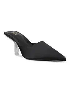 Inc.5 Womens Black Casual Pointed toe Kitten Heel Mules