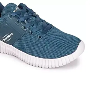 Columbus Gravity Sports Shoes More Flexibility,Cushioning,Stability, Running,Walking,Gym,Ultra-Soft Insole-T.Blue White,Men's & Boy
