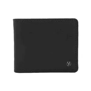 Van Heusen Solid Leather Men Formal Two Fold Wallet (Black,Frsz)