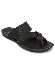 Liberty AHA 2137 50 Casual Slipper for Men With PU Sole | Durable and Lightweight | Comfortable and Soft Outsole for Everyday Wear | Stylish Footwear and Cushioned Footbed (Black 42 EU)