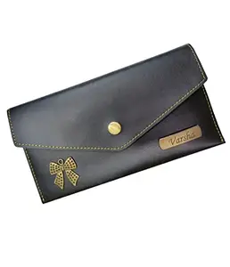 ULTA PULTA GIFTS-UPG ULTA PULTA Gifts Customized Name and Charm On Wallets for Women | Faux Leather Purse for Girls or Women | Personalized Gifts for Birthday or Anniversary - Black