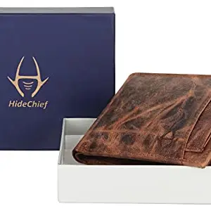 HideChief Tan Premium Genuine Leather Wallet(HCRW337_B)