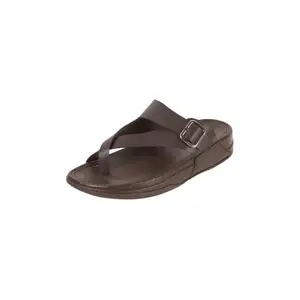 Mochi Men's Brown Cross-Strap Slip-On Sandals with Adjustable Buckle UK/8 EU/42(16-920)