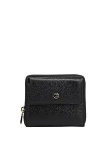 Da Milano Small Leather Wallet for Women - Black