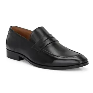 Perfect Cold Heat Solution Black Real Genuine Leather Formal Shoes for Men - 6 UK