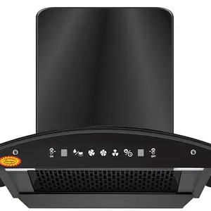 Surya Kitchen Chimney SS60 Net-2024 New in 60cm with Features Auto Clean, LPG Sensor, Wave Sensor Black