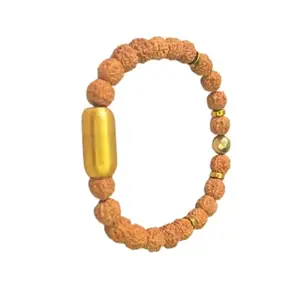 Cuonna Gems Gallery Natura Pyrite Beads Panchmukhi Rudraksha Bracelet Certified पाइराइट पत्थर रुद्राक्ष ब्रेसलेट पुरुष Pulsera Ruthrajam Beslet Magnetic Lock Fools Gold Rudraksha Bracelets for Women