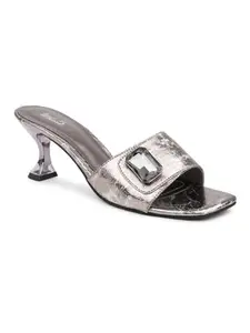Inc.5 Women Pewter Embellished Party Kitten Heels