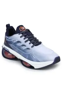 ABROS Helixx Running Sports Shoes Breathable Upper KPU with TPU Sole Memory Foam Insole Casual Walking & Gym Shoes for Mens (White/Navy 7)