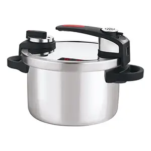 Vinod Stainless steel Nutrimax Pressure Cooker 5.5 Litre | Sas Technology | Spillage Control, Unique Lid, Auto Lock, Visual Indicator | Induction And Gas Base | Isi Certified | 5 Years Warranty price in India.