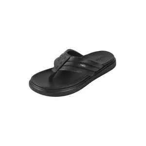 Mochi Men's Black Faux Leather Casual Comfort Chappal UK/9 EU/43(16-1112)