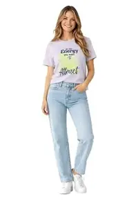 POP STUDIO Women’s Cotton Graphic T-Shirt | Round Neck Half Sleeve Casual Summer Top