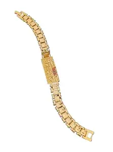 Elegant Gold-Plated Link Bracelet with Traditional Design, Mahadev