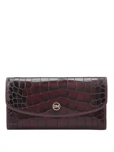 Da Milano Flap Leather Wallet for Women - Maroon