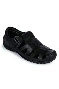 Liberty Coolers (from Men's Black Leather Sandals and Floaters - 9.5 UK/India (44 EU) (5131670100440) (LOM-428)