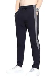 Fedsho Men's Lycra Solid Jogger Pants with Elastic Waistband and Pockets (in, Alpha, XL, Regular) Black