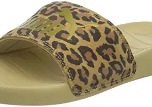 Puma womens Popcat 20 Wns Leo Pale Khaki-Gold Slide Sandal - 4 UK (37446702)