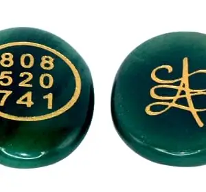 Nistha Fashion Pre-Energized Green Jade Zibu Coin To Attract Money Cash Flow&Wealth. Angle Number&Zibu Symbol Of Abundance. Natural (Non Synthetic) Cabochon Oval Shape-Green