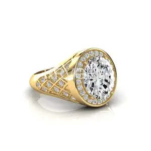MBVGEMS Natural zircon ring 7.25 Ratti / 7.00 Carat Certified HANDMADE Finger Ring With Beautifull Stone american diamond ring Gold Plated for Men and Women LAB - CERTIFIED