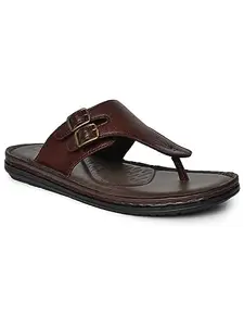 Buckaroo ACE FullGrain Natural Leather Brown Casual Chappal For Mens: Size UK 11
