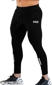 Comfortable Black Sports Mens Track Pants_SJ_Trackpant011_Black,M