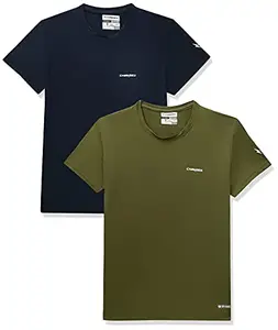 Charged Endure-003 Chameleon Spandex Knit Round Neck Sports T-Shirt Navy Size Small And Charged Endure-003 Chameleon Spandex Knit Round Neck Sports T-Shirt Olive Size Small
