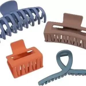 ELICS Hair Clutcher & Claws Clips with Strong Spring || Multi Pattern Clutchers || Korean Design Claws Hair Styling Accessories for Girls & women | Women Clutchers (Pack of 4)