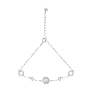 KUSHAL'S Fashion Jewellery White Rodium Polished 92.5 Sterling Silver Bracelet for Women, With Adjustable Chain, Best forOffice Wear - 436850