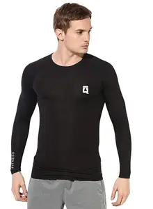 QUADA Men's Slim Fit T-Shirt (1 QD 01_Black_Small)