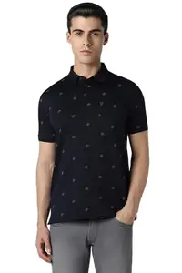 Van Heusen Men's Regular Fit T-Shirt (VSKPURGFQ25044_Navy