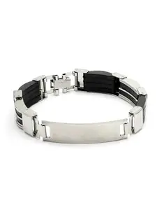 Karatcart Silver Plated Pearl Link Chain Bracelet for Men (55038138)