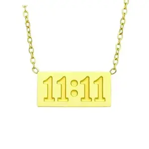 Stainless Steel Anti Tarnish 11:11 Angel Chain Necklace | Guardian Angel Necklace | Manifestation Pendant with Chain for Women