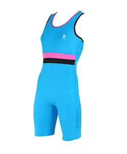 TYR Nylon Aerofit Short John Women Swimsuit, L/36 (Turquiose-Pink-Black)