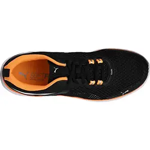 Puma unisex-adult Flex Essential Pro Puma Black-Orange Pop Running Shoe - 4 UK (36527210)