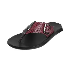 Metro Mens Leather Wine Slippers (Size (10 UK (44 EU))