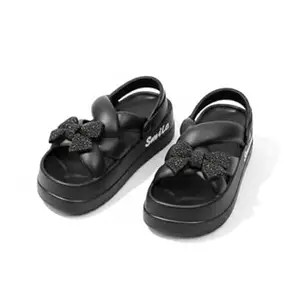 TrendStation Women Fashion Bow Detail Thick Sole Sandal