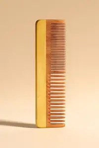 Wide-Toothed Wooden Hair Comb, Dual-Material Design, Natural Wood