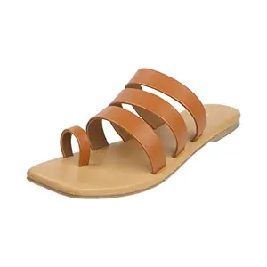 Walkway Womens Synthetic Tan Slippers (Size (5 UK (38 EU))