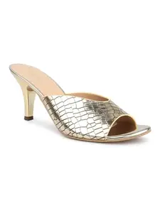 Inc.5 Women Gold Embellished Kitten Heels