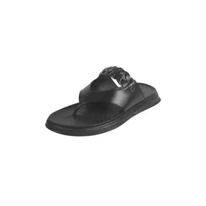 Mochi Men Black Synthetic Leather Comfort Slip-on Chappal UK/10 EU/44 (16-974)