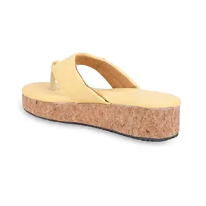 Fabbmate Designer Collection of Casual Wear Flats for Women's Yellow UK 8