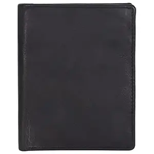 LMN Genuine Leather Black Color Note Case for Men 697 (8 Credit Card Slots)