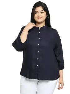 Style Quotient Plus Women Solid White Viscose Rayon Formal Shirt