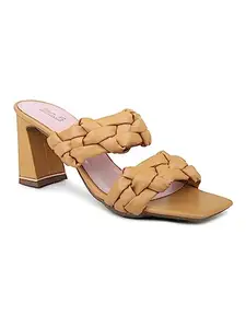 Inc.5 Women Beige Textured Block Heels