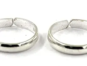 DHRUVS COLLECTION 925 Pure Silver Glossy Finished Plain Toe Ring/Bichchiya for Girls & Women With 925 Hallmark