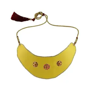 MAYA FASHION Multi Colour Kundun Stud Velvet Necklace Elegant Necklace for Girls & Women | Wedding | Festival All Occasions (Sku-nec6141)