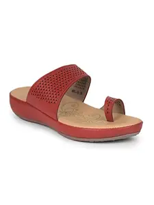 Liberty Healers Red Casual Slipper For Women