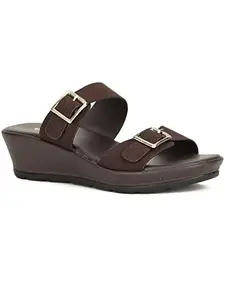 Bata Women's Wedge Heel Sandal - BROWN (4 UK) (6714348)